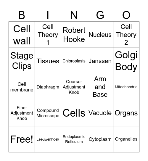 Chapter 8 Review Bingo Card