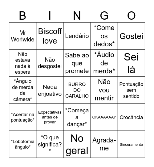DevEats Bingo Card