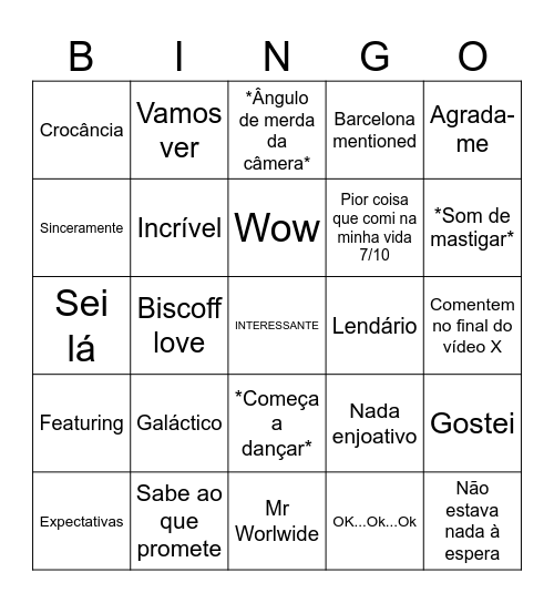 DevEats Bingo Card