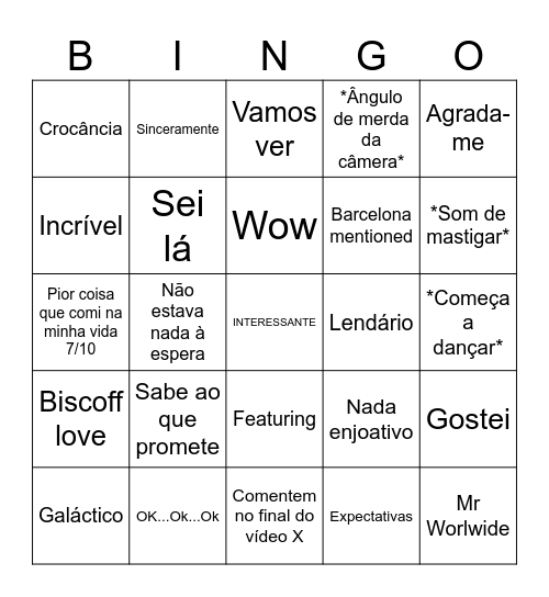 DevEats Bingo Card