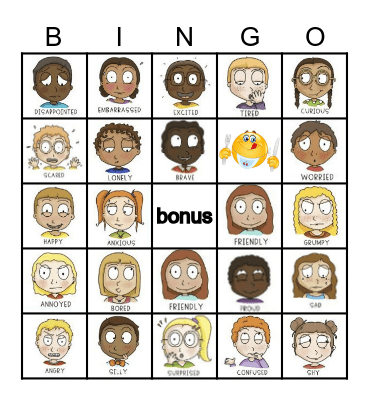 Emotions & Feelings Bingo Card