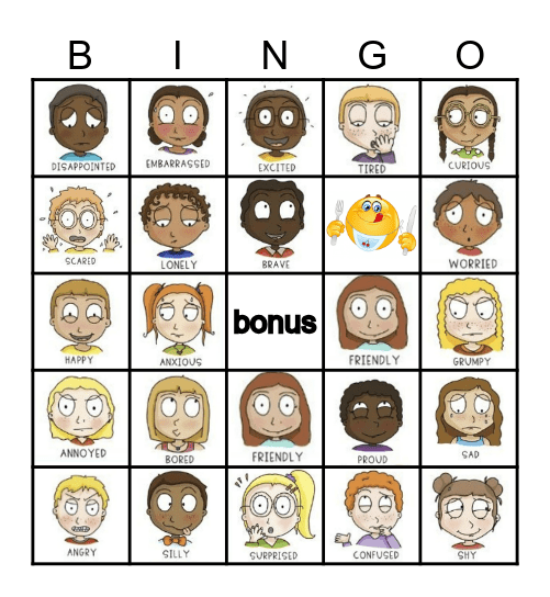 Emotions & Feelings Bingo Card