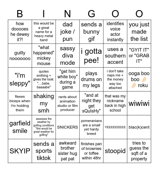 j💙💙💙 Bingo Card