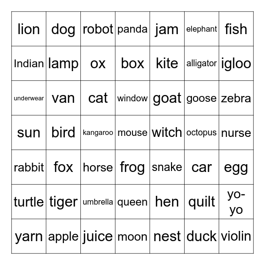 Bingo Card