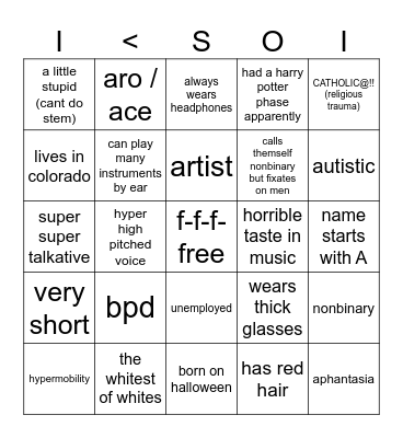 alabaster bingo Card