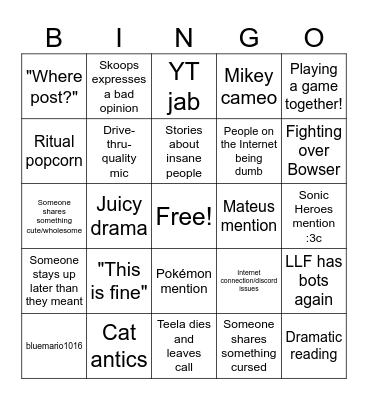 Voice Chat BINGO (2025 Edition) Bingo Card