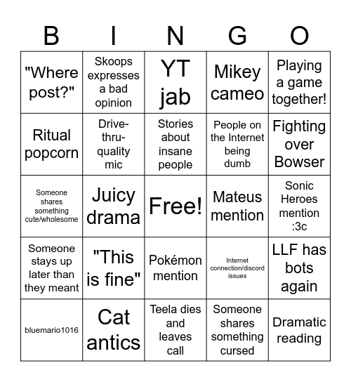 Voice Chat BINGO (2025 Edition) Bingo Card
