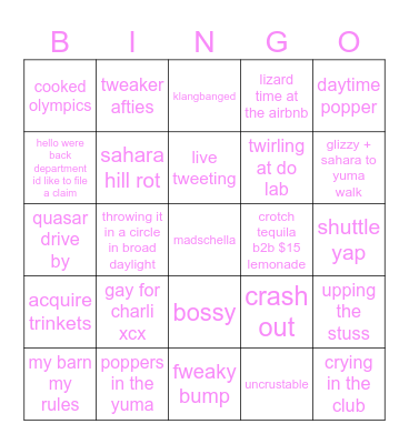 MADSCHELLA Bingo Card