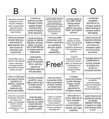 ONA Training Bingo Card