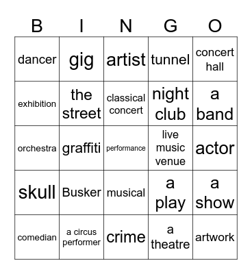 Art Bingo Card