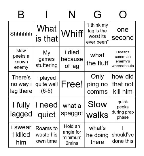 Bingo!! Bingo Card