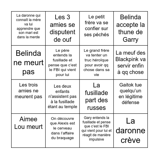 TWL S3 FINAL Bingo Card