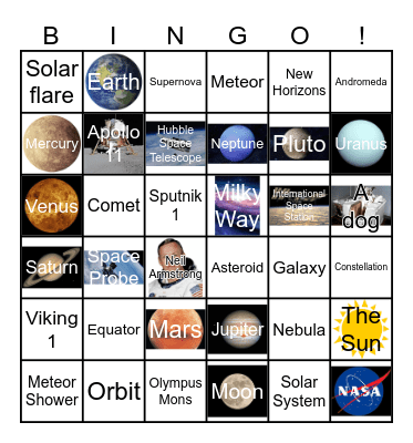 Space Bingo Card