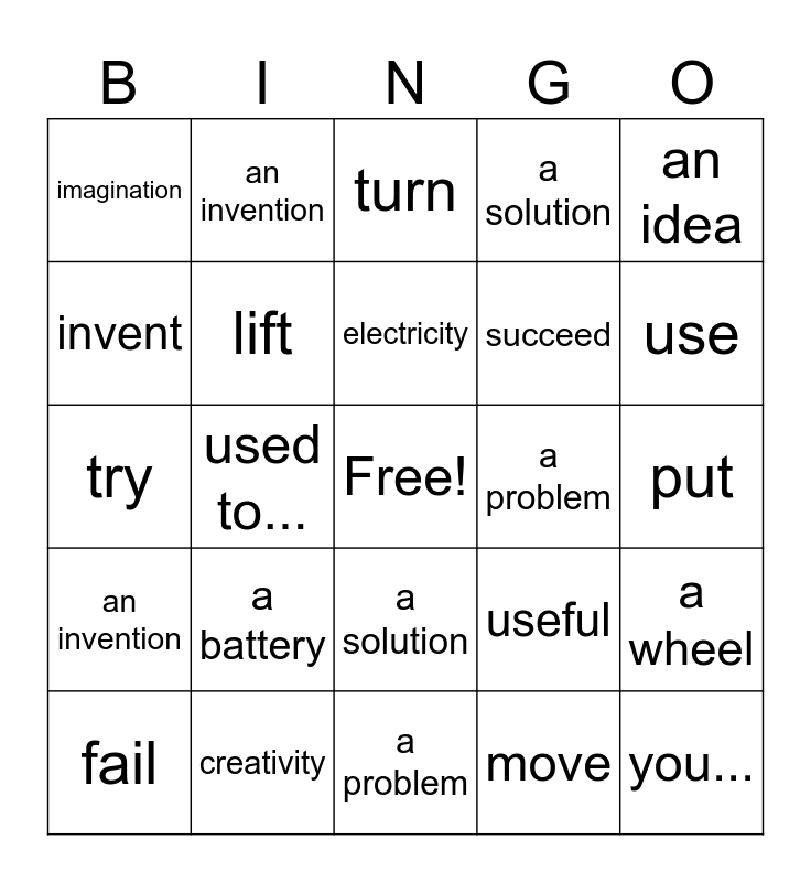 Unit 7 Bingo Card