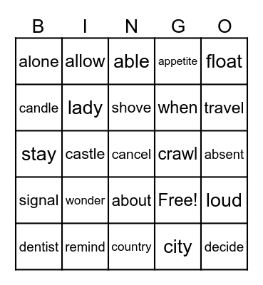 LACC BINGO! Bingo Card