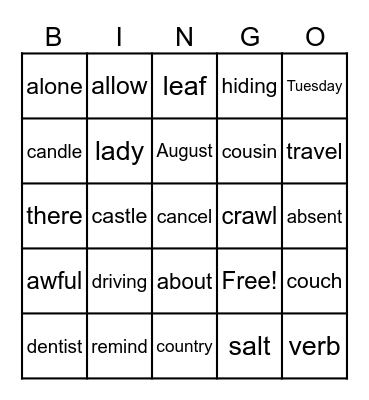 LACC BINGO! Bingo Card