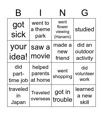 Spring Activity- "Find Someone Who..." Bingo Card