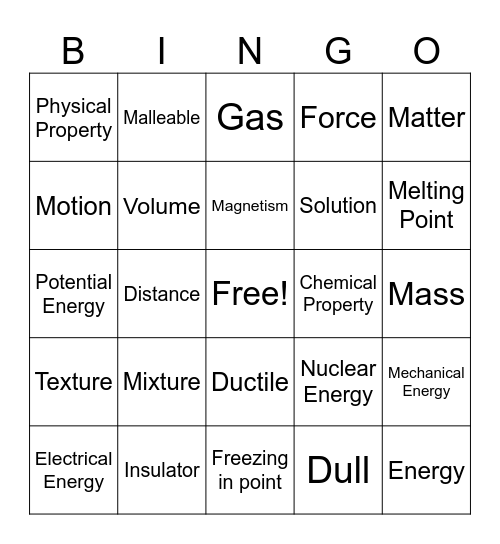STAAR Review Bingo Card
