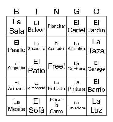La Vivienda Bingo Card