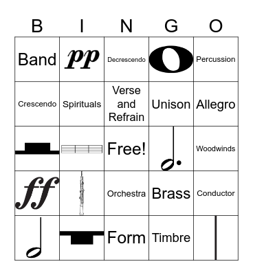 3rd Grade Bingo Card