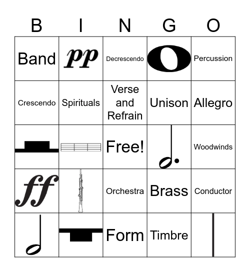 3rd Grade Bingo Card