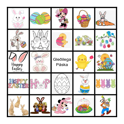 Páskabingó Bingo Card