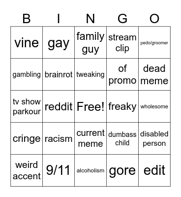 isnta reels Bingo Card