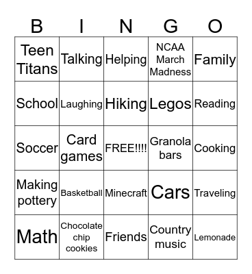 Happy Birthday Benjamin! Bingo Card