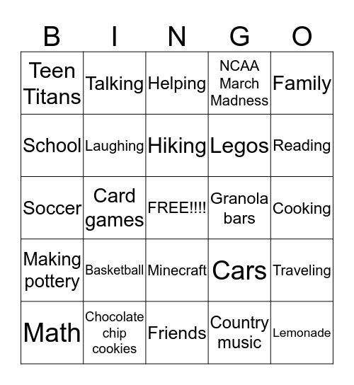 Happy Birthday Benjamin! Bingo Card