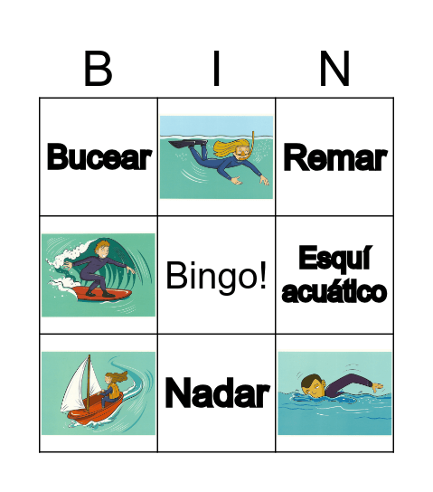 Water sports bingo Card