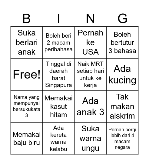 2025 Raya Edition Bingo Card