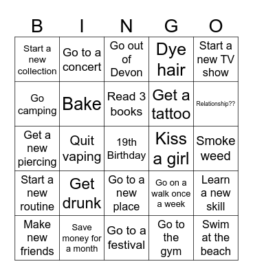 2025 Bingo Card