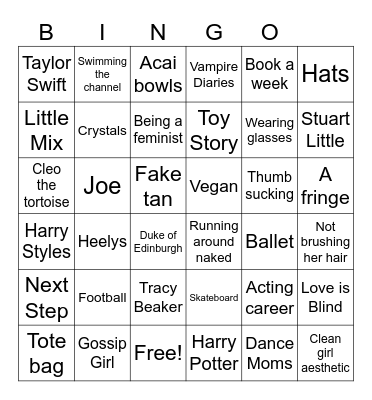 The many trends of Esmé Bingo Card
