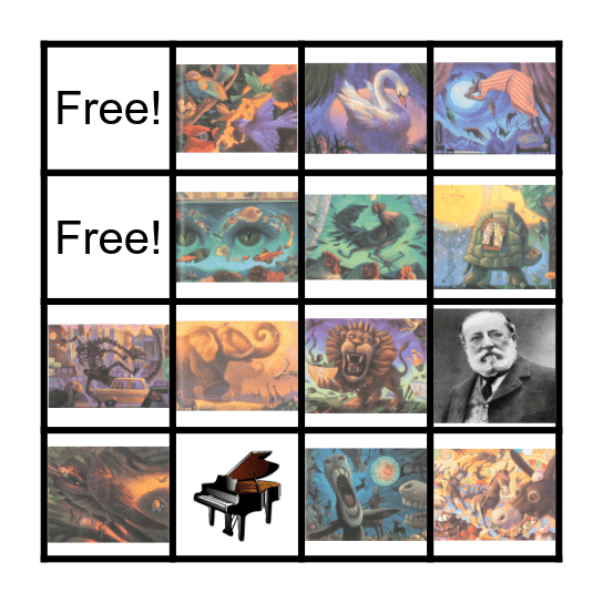 Carnival of the Animals Bingo Card