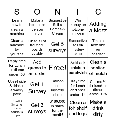 FRONT OF HOUSE Bingo Card