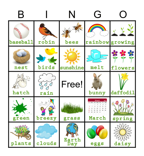 Spring Fling BINGO Card