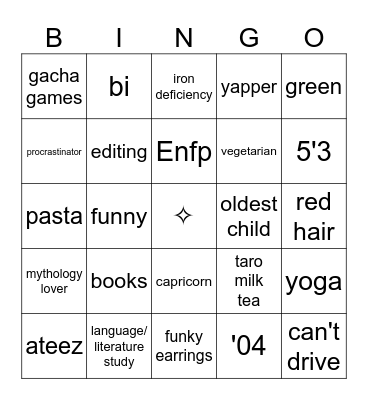 ang Bingo Card