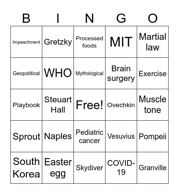 A to Z 4/7/25 Bingo Card