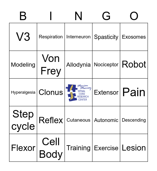 T32 SCI Retreat Bingo Card