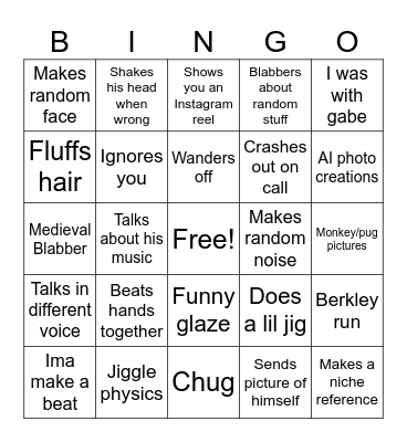 Adam Booker Bingo Card