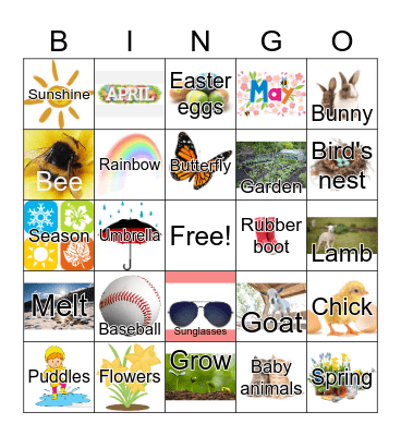 Springtime Bingo Card