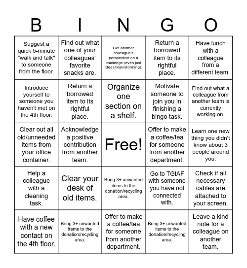 Spring Time Connect & Bingo Card
