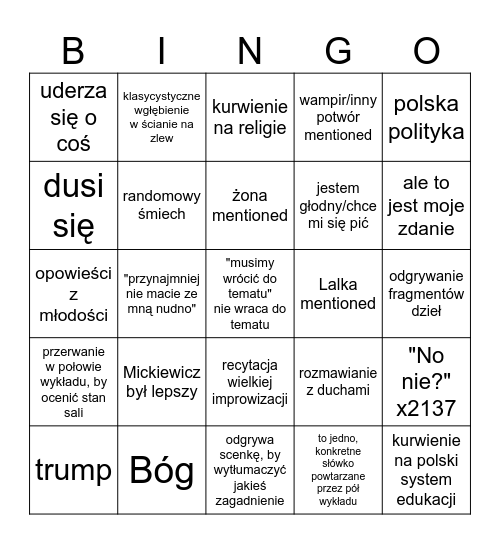 saja Bingo Card
