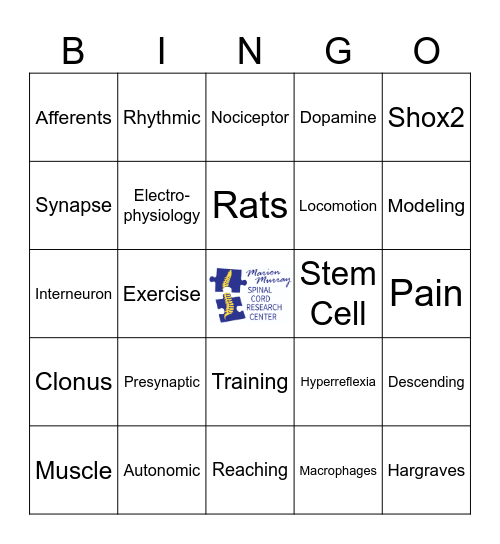 T32 SCI Retreat BINGO! Bingo Card