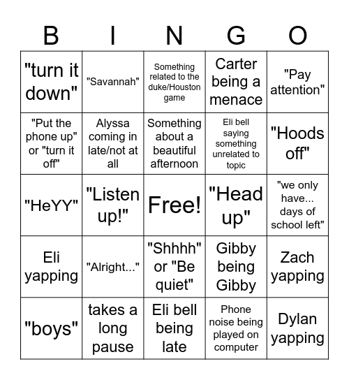 Michael Bowling Bingo Card