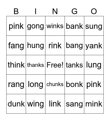Glued Sounds Bingo Card