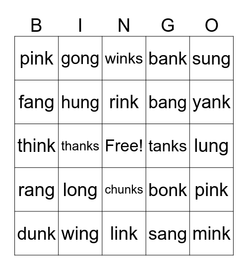 Glued Sounds Bingo Card