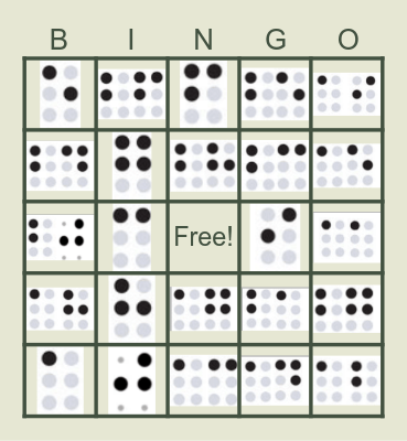 PSY 312 Braille Bingo Card
