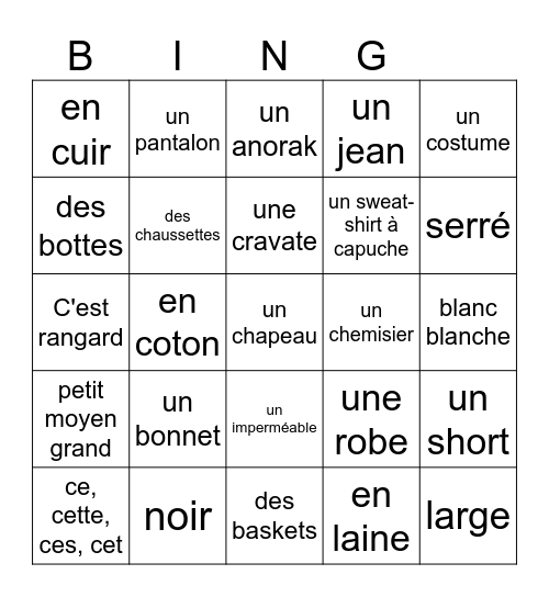 Vetements Bingo Card