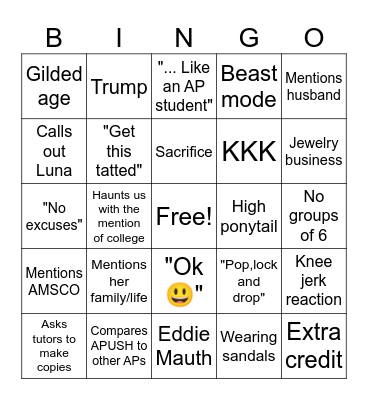 Amy Jennings Bingo Card